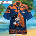 Mickey Surfing Denver Broncos Aloha Shirt