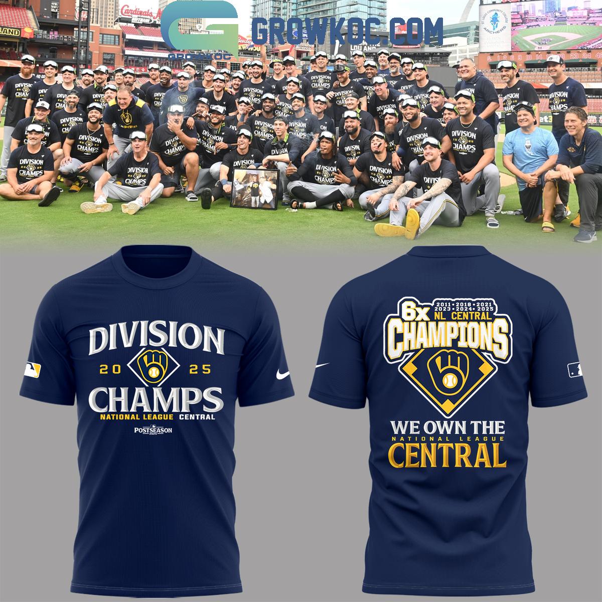 Milwaukee Brewers 6X NL Central Champions Hoodie Shirt