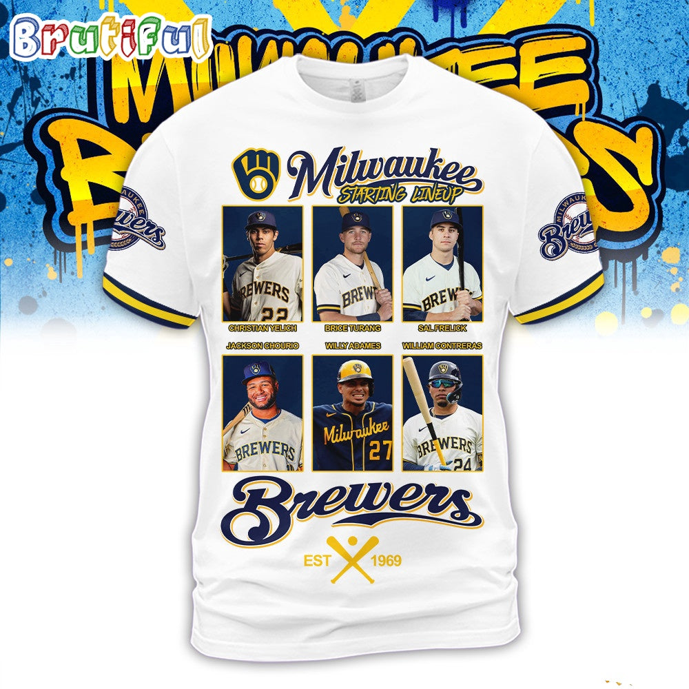 Milwaukee Brewers Starting Lineup Est 1969 3D Shirt