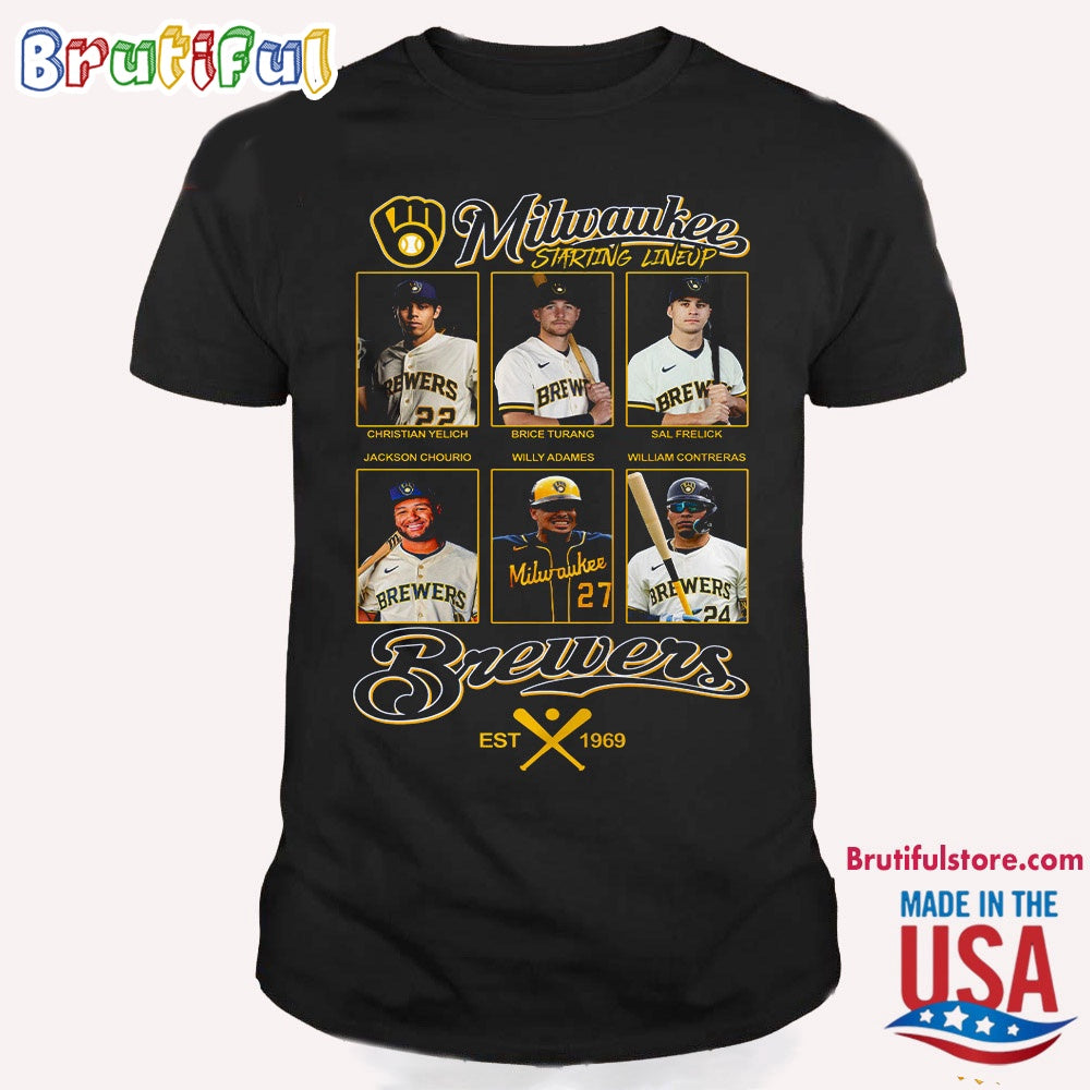 Milwaukee Brewers Starting Lineup Est 1969 T Shirt
