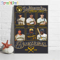 Milwaukee Brewers Starting Lineup Est 1969 Wall Art Poster Canvas