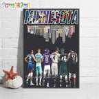 Minnesota Sport Signature Wall Art Poster Canvas