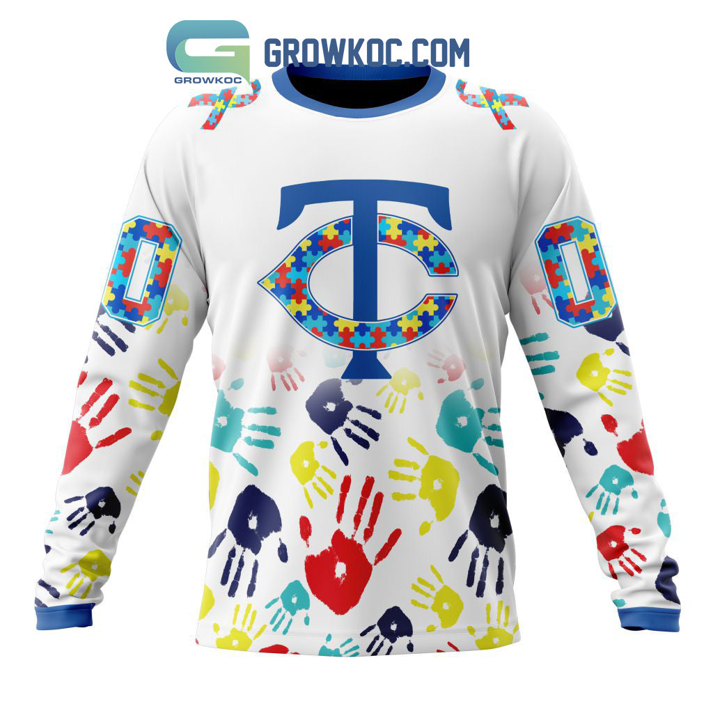Minnesota Twins MLB Autism Awareness Hand Design Personalized Hoodie T Shirt