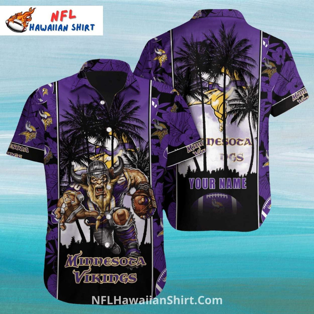 Minnesota Vikings Aloha Shirt With Fierce Warrior Design