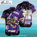 Minnesota Vikings Aloha Shirt With Warrior and Shield Print