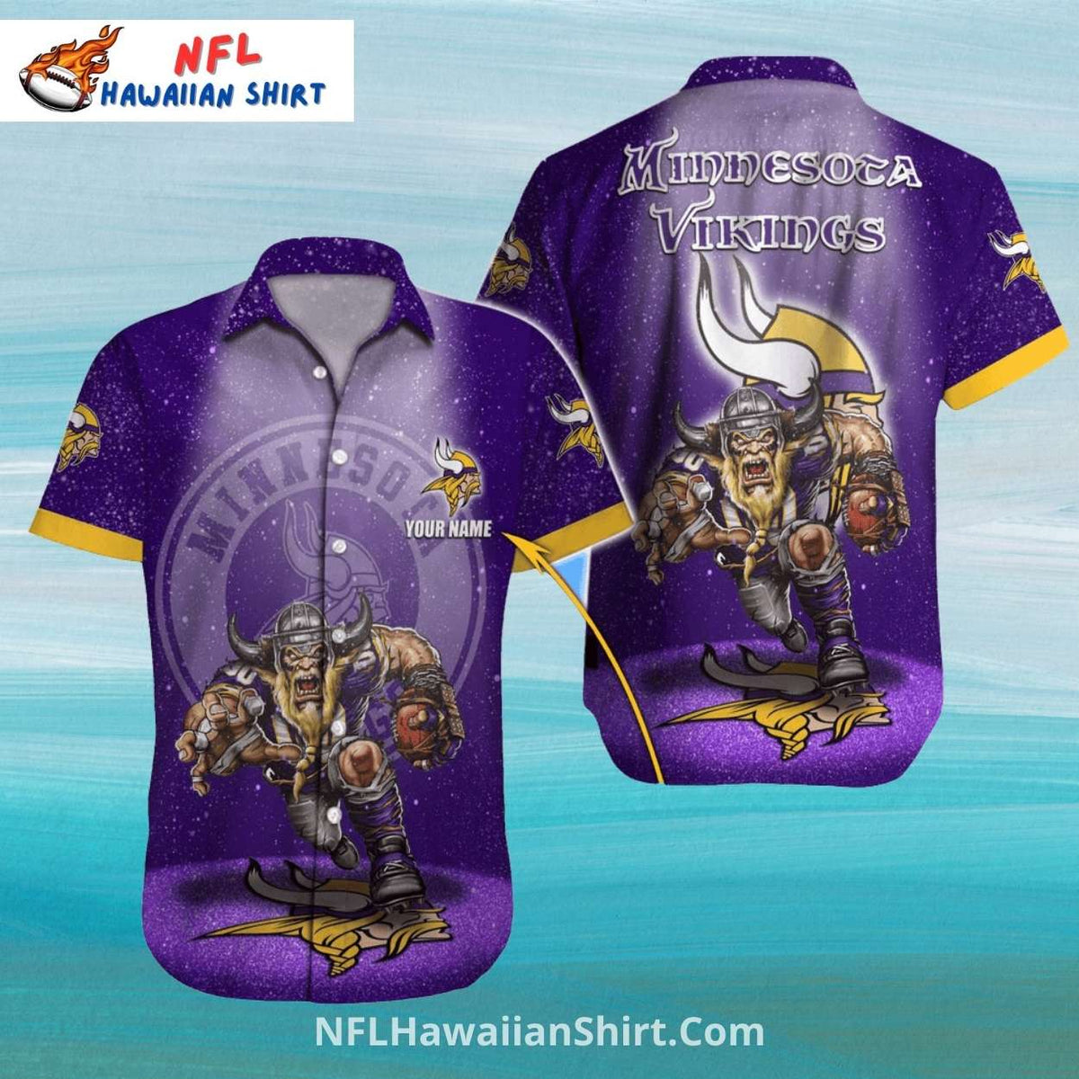 Minnesota Vikings Cosmic Football Rage Button-Up Shirt