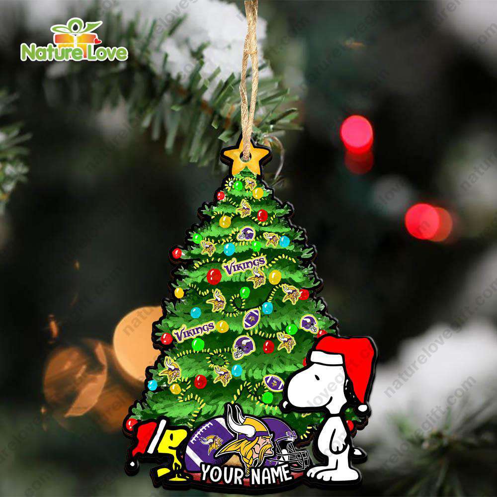 Minnesota Vikings Custom Snoopy Peanuts Christmas Ornament Xmas Tree Decorations