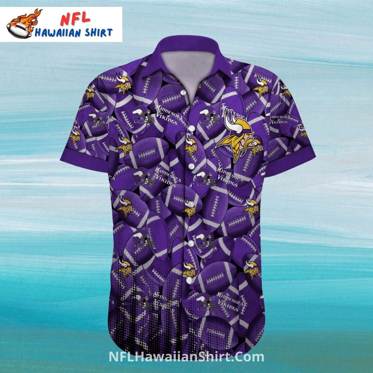 Minnesota Vikings Hawaiian Shirt With Football Pattern