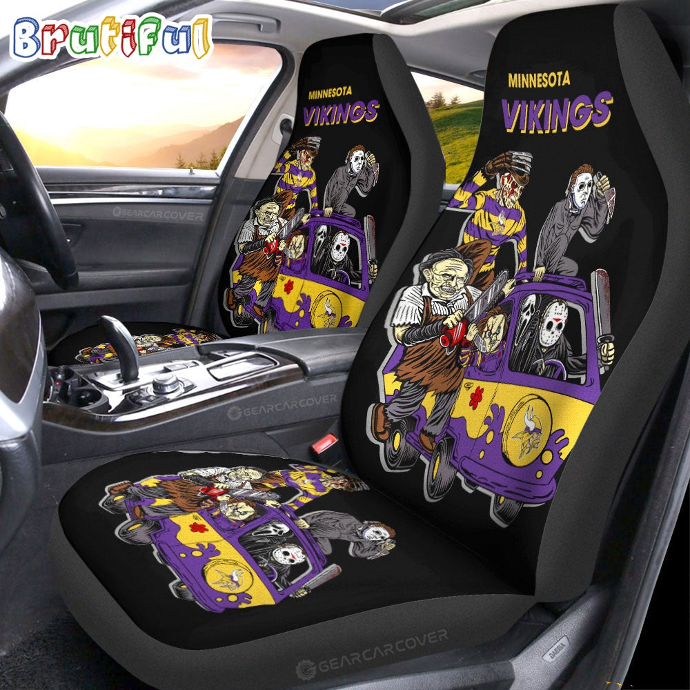 Minnesota Vikings Horror Characters Essential Halloween Car Seat Covers