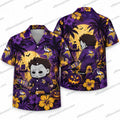 Minnesota Vikings Michael Myers Chibi Halloween Hawaiian Shirt