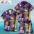 Minnesota Vikings NFL Logo Collage Hawaiian Shirt Set