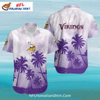 Minnesota Vikings Palm Tree Sunset Hawaiian Shirt