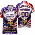 Minnesota Vikings Personalized Eagle America 250 Hawaiian Shirt