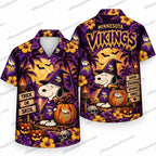 Minnesota Vikings Snoopy Witch Halloween Hawaiian Shirt