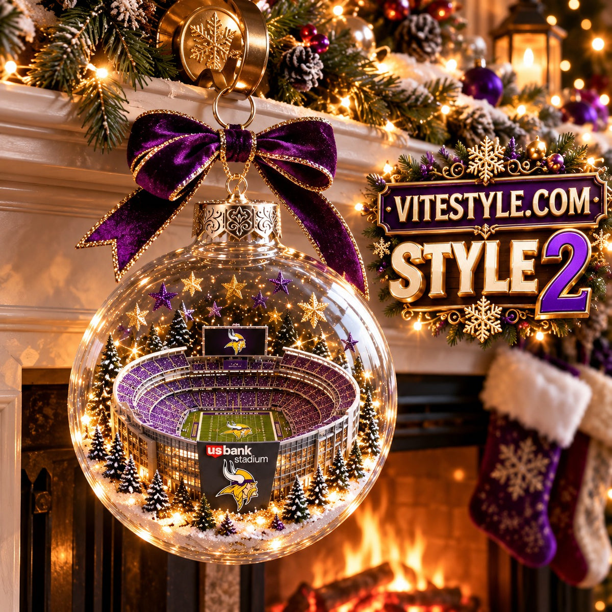 Minnesota Vikings’ U.S. Bank Stadium Christmas Ornament