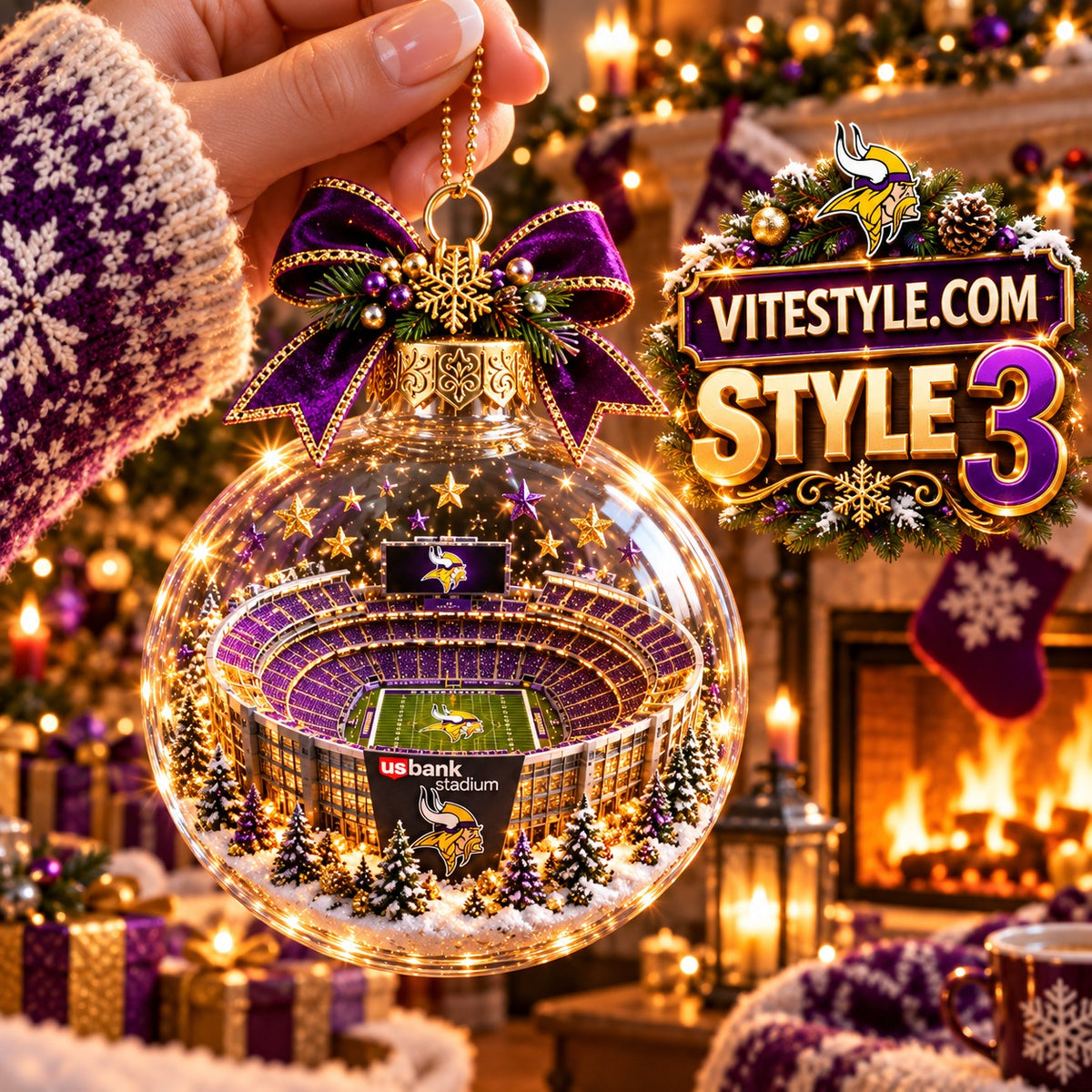 Minnesota Vikings’ U.S. Bank Stadium Christmas Ornament