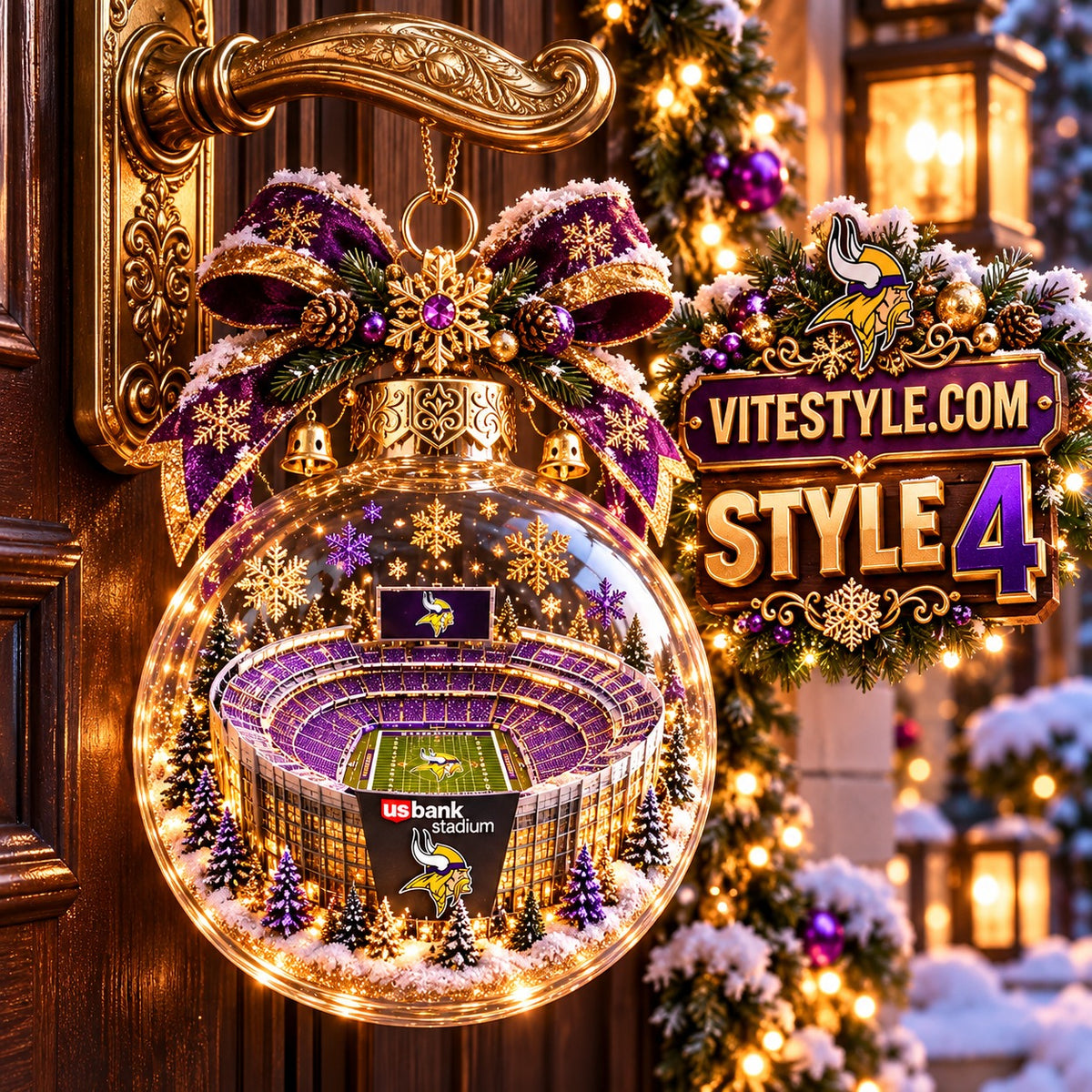 Minnesota Vikings’ U.S. Bank Stadium Christmas Ornament