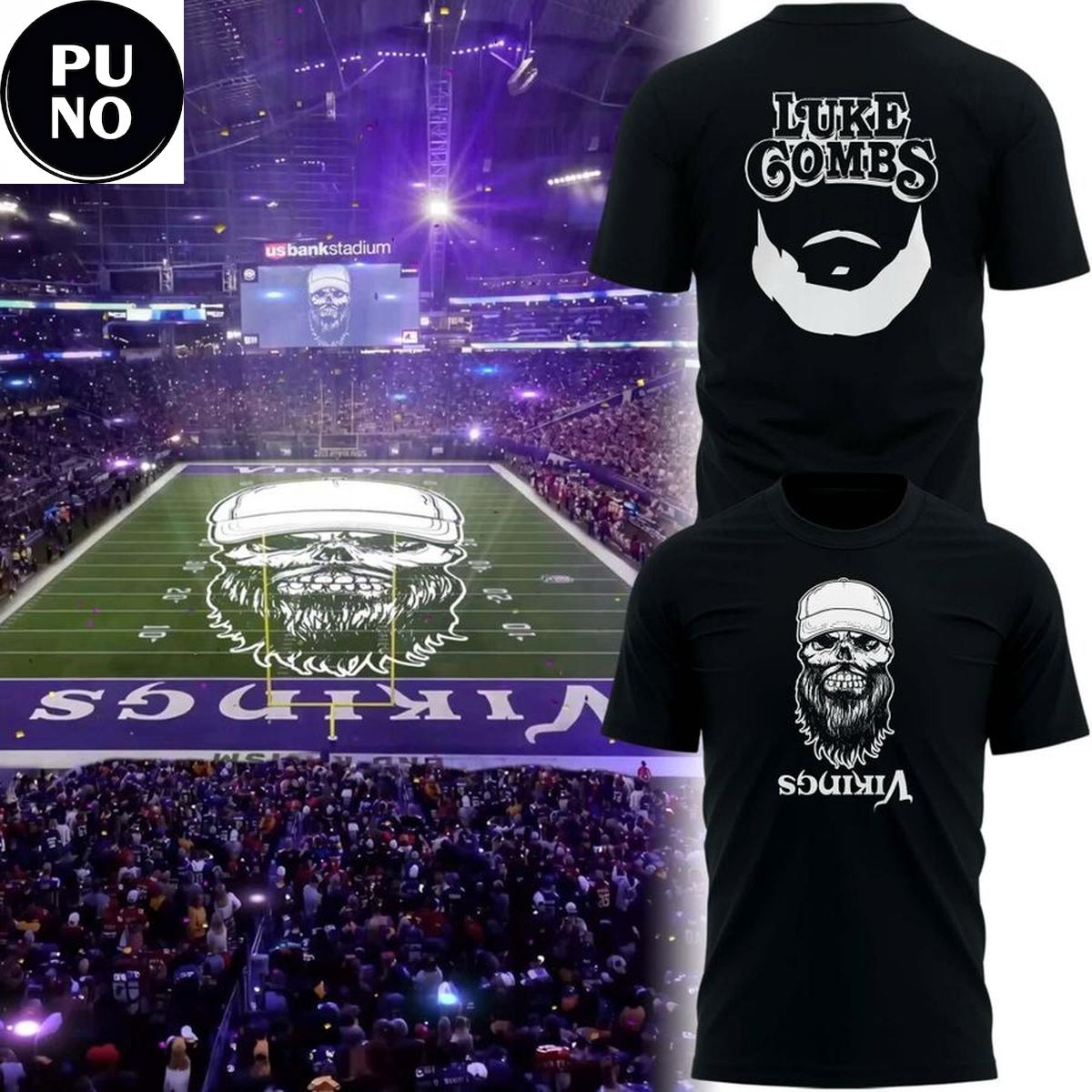 Minnesota Vikings x Luke Combs 2026 Skull-beard T-Shirt