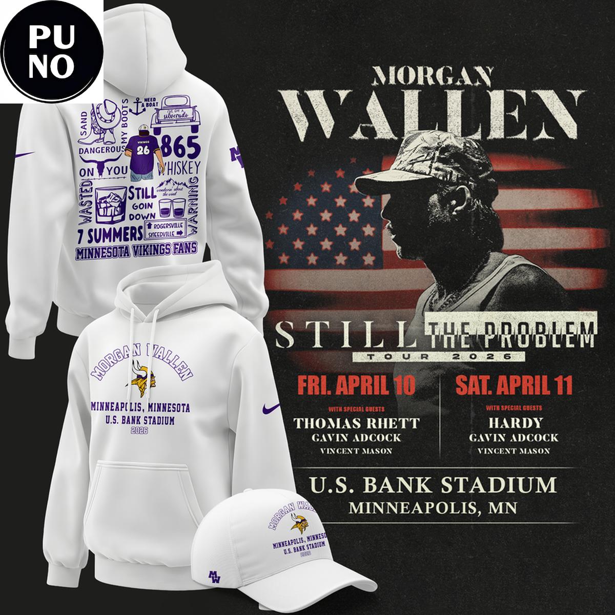Minnesota Vikings x Morgan Wallen 2026 Still The Problem Tour Hoodie T-Shirt