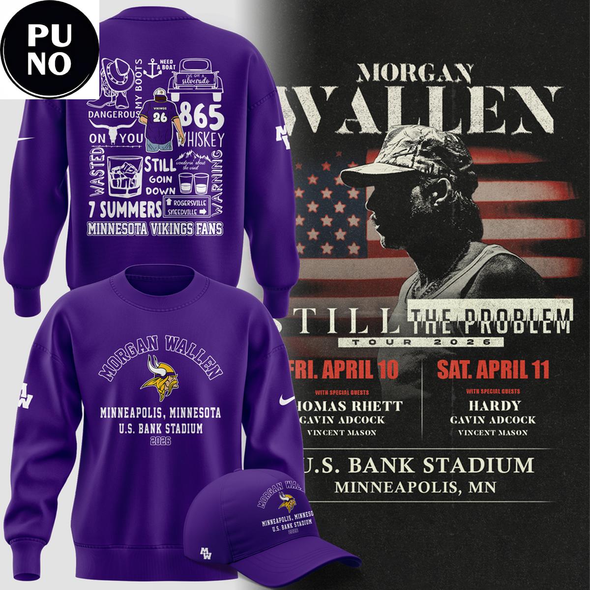 Minnesota Vikings x Morgan Wallen 2026 Still The Problem Tour Hoodie T-Shirt