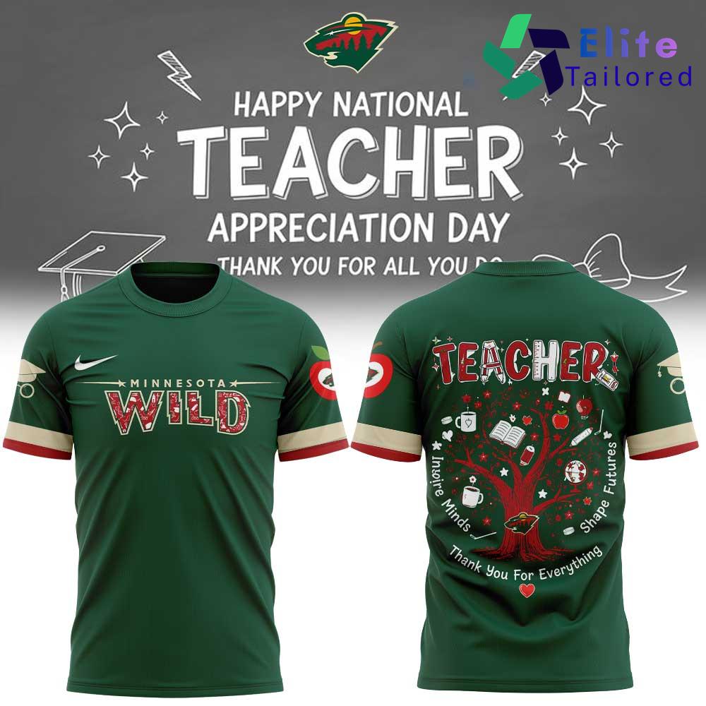 Minnesota Wild Teacher Appreciation Day 2026 Graphic T-Shirt