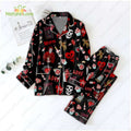 Misfits Band Valentine’s Day Black Heart Pajamas Set