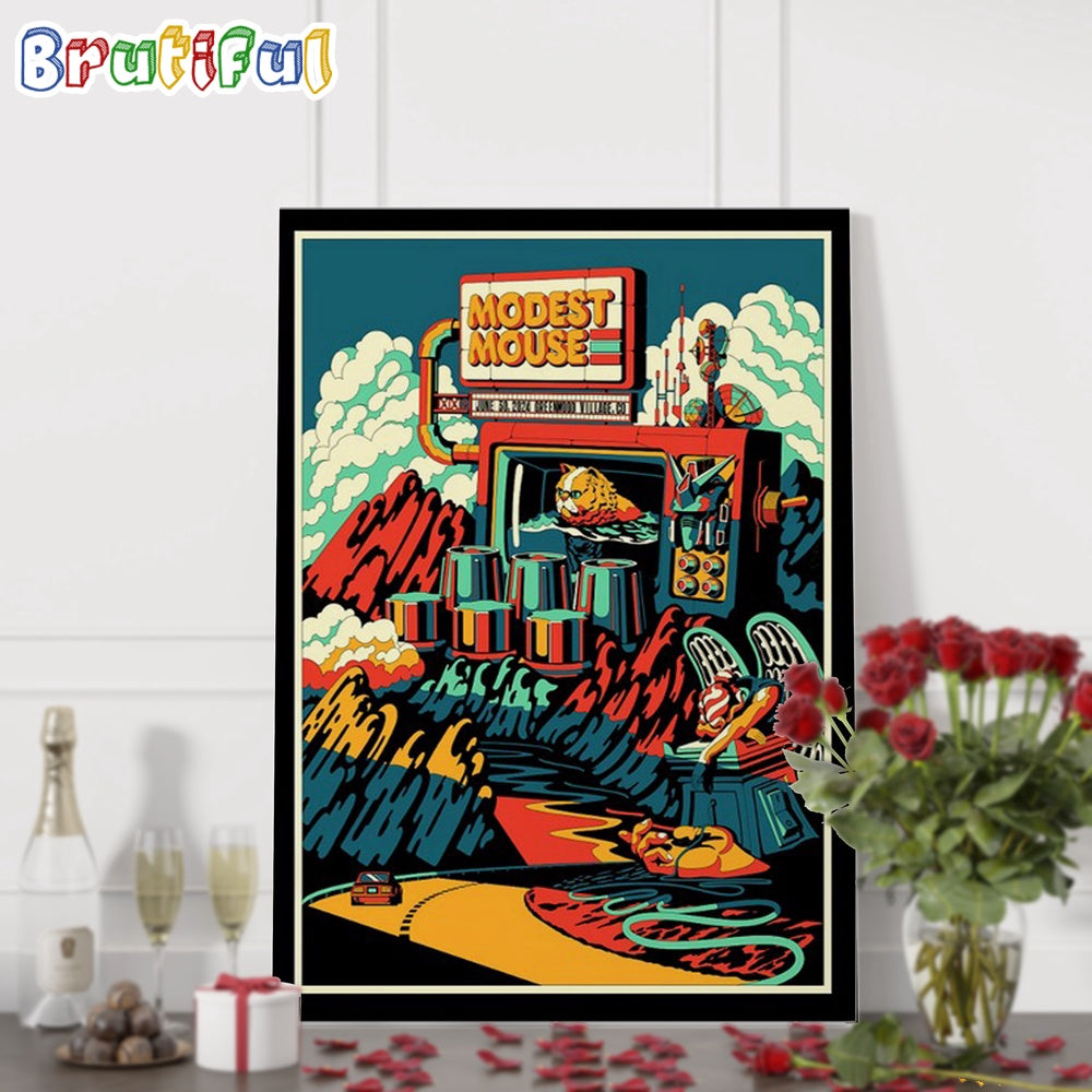 Modest Mouse June 30 2024 Greenwood Village CO Tour Poster Canvas Art