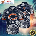Monochrome Botanical – Chicago Bears Hawaiian Shirt