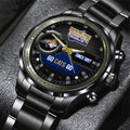 Montana State Bobcats Football 2025 National Champions Black Stainless Steel Watch - MAITM14684