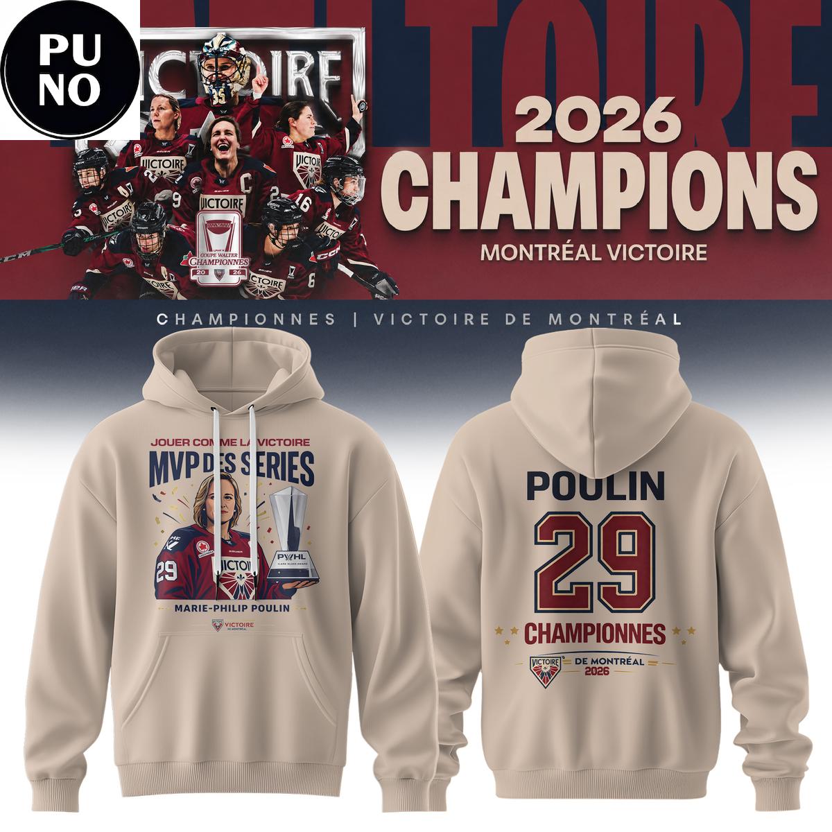 Montreal Victoire Marie-Philip Poulin MVP Walter Cup 2026 Hoodie T-Shirt