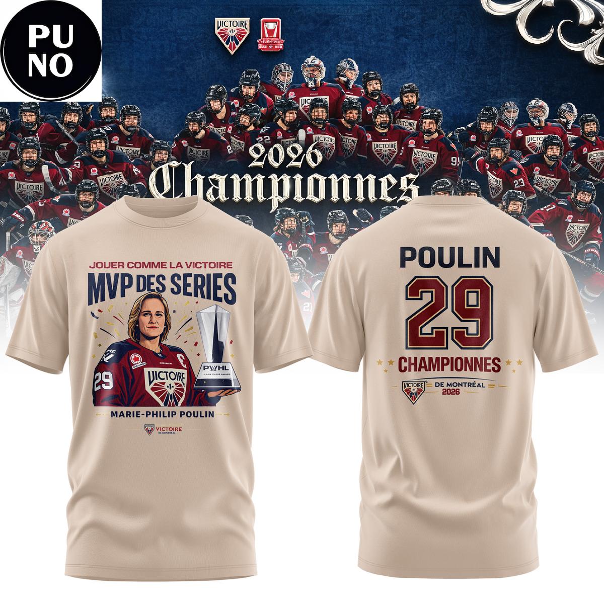 Montreal Victoire Marie-Philip Poulin MVP Walter Cup 2026 Hoodie T-Shirt