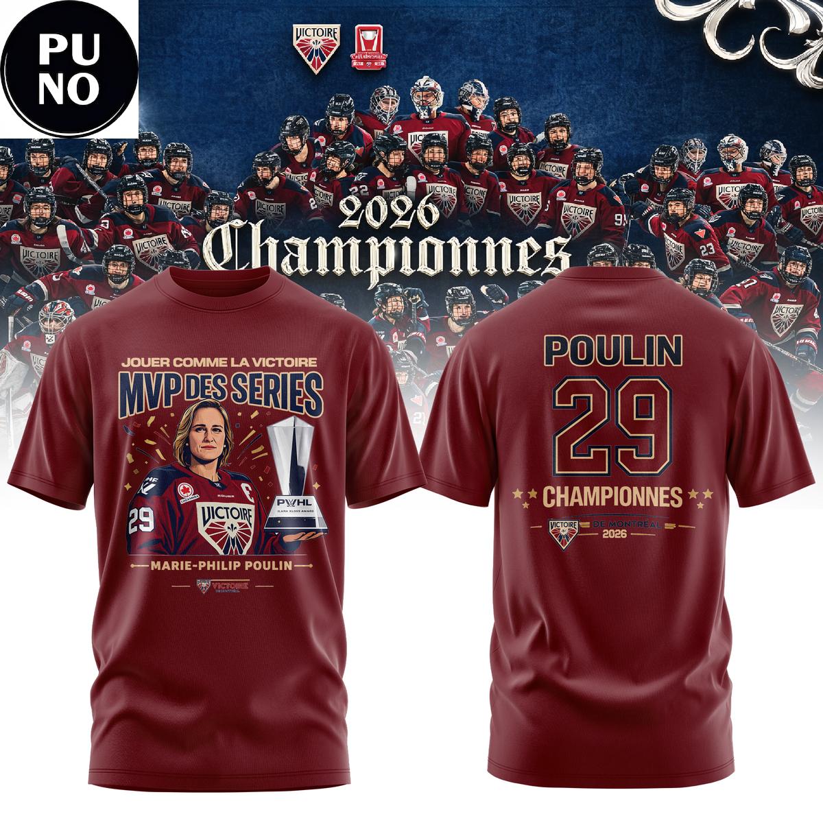 Montreal Victoire Marie-Philip Poulin MVP Walter Cup 2026 Hoodie T-Shirt