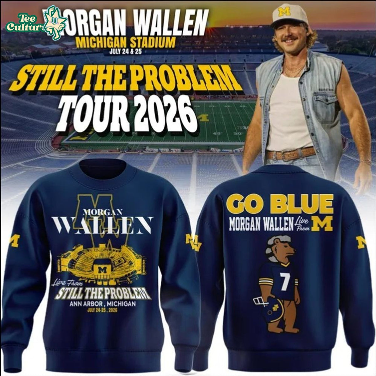 Morgan Wallen Live from Michigan Stadium Still The Problem Tour 2026 Sweatshirt
