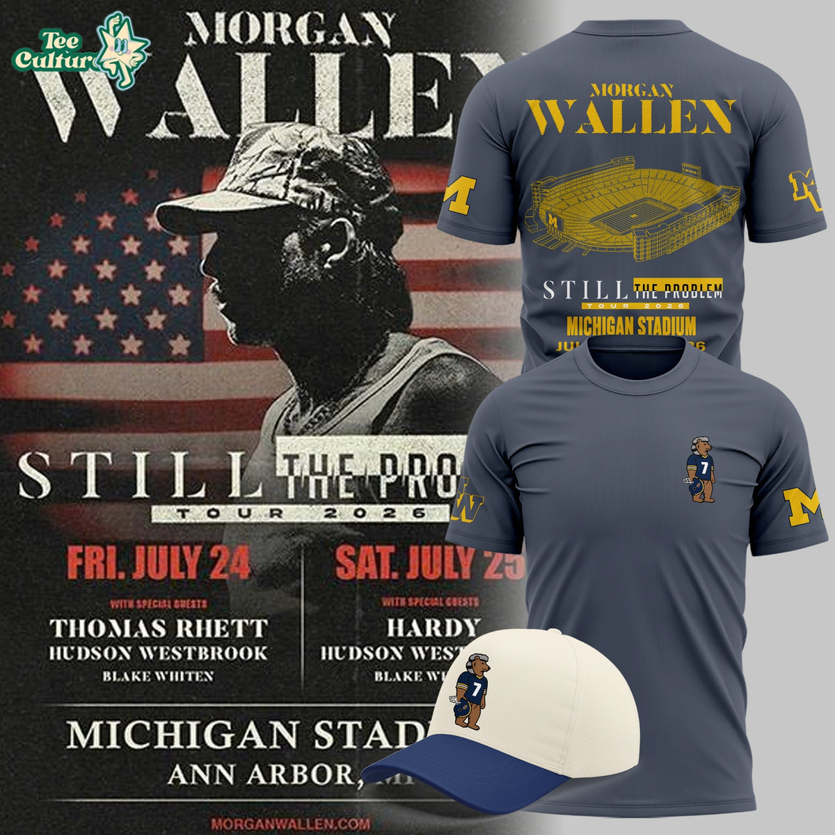 Morgan Wallen X Michigan Wolverines Football – Still The Problem Tour 2026 Limited Edition Shirt