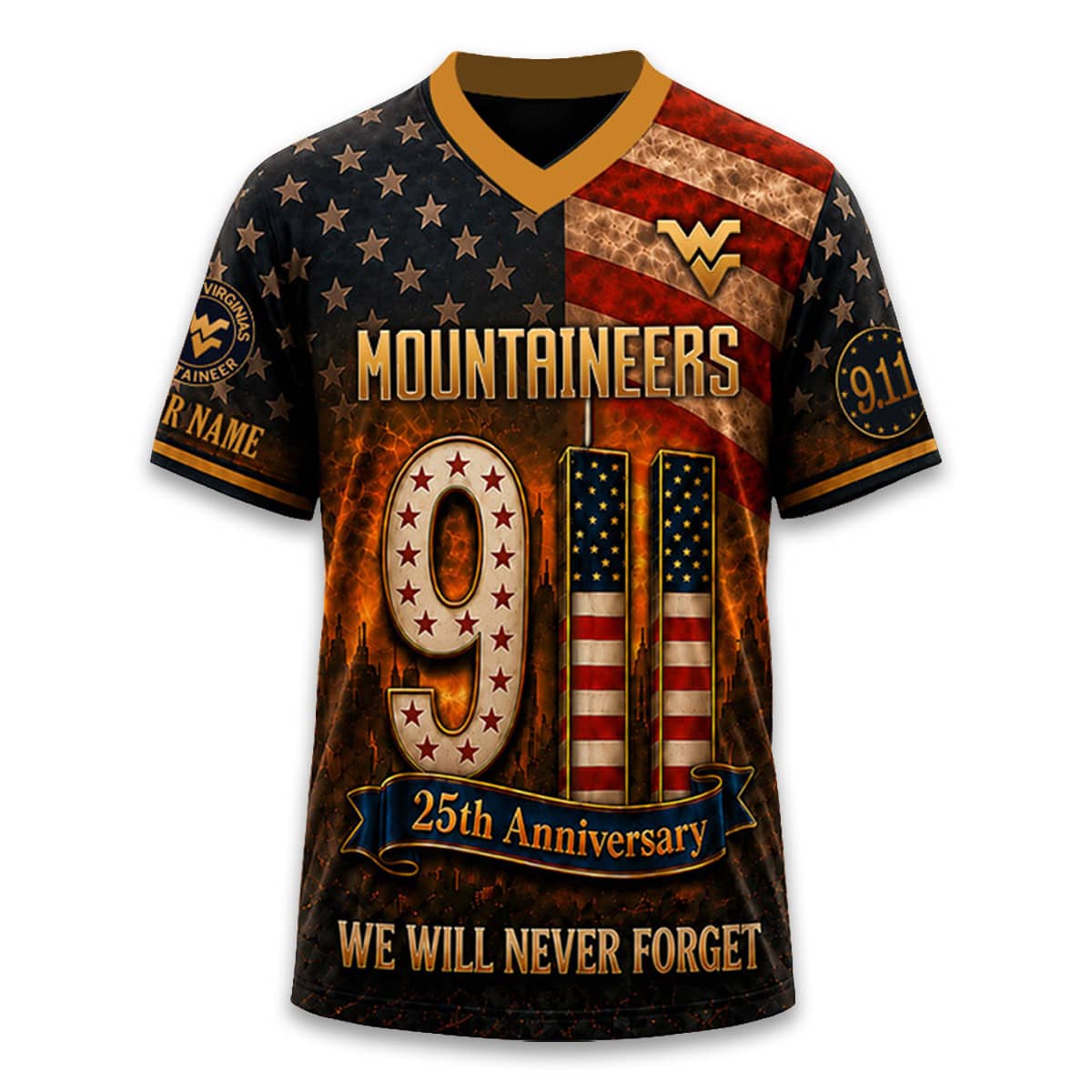 Mountaineers Firefighter Never Forget 9 11 2026 Jersey