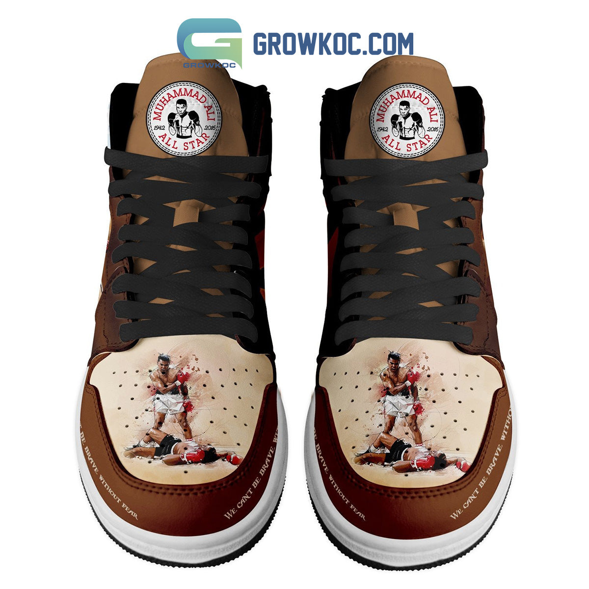 Muhammad Ali Brave Without Fear Air Jordan 1 Shoes