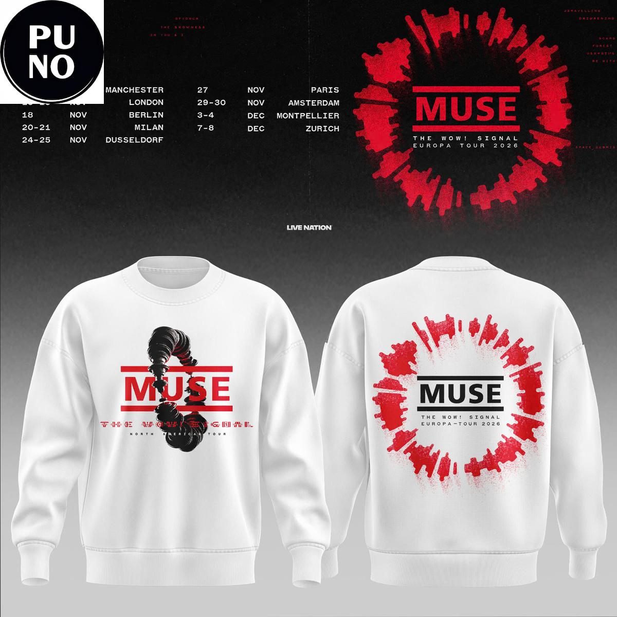 Muse The Wow Signal Tour 2026 Hoodie T-Shirt