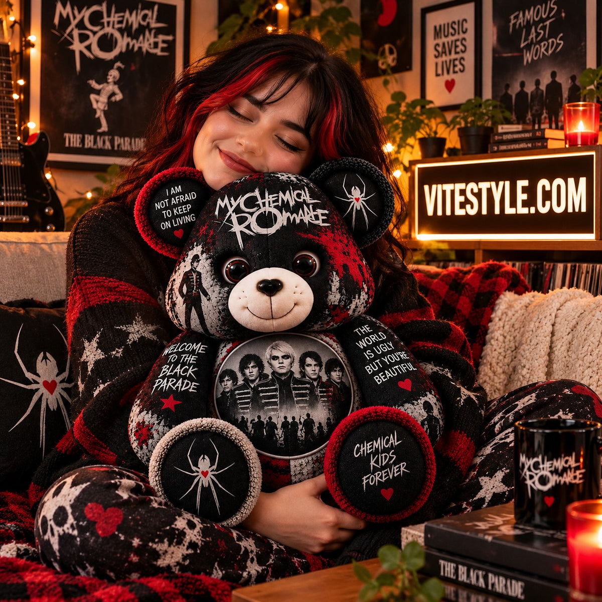 My Chemical Romance Bear Custom Shaped Pillow