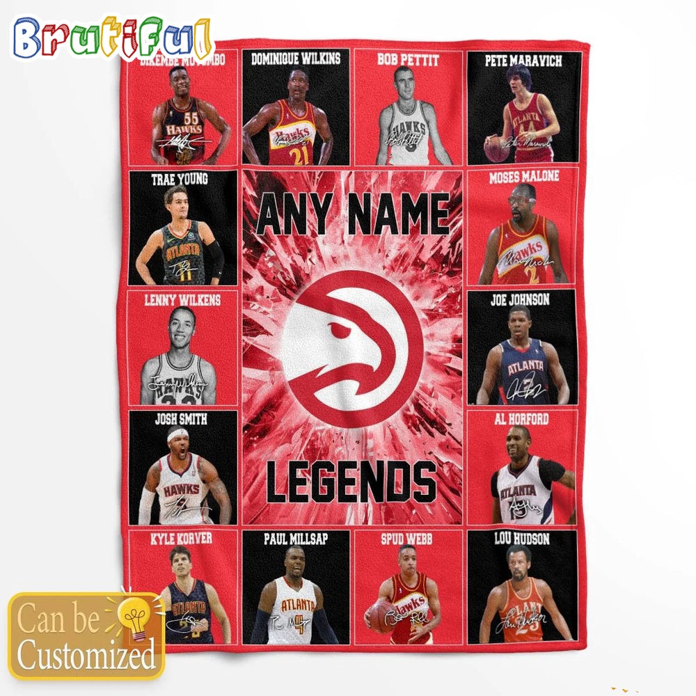 NBA Atlanta Hawks Basketball Team Player Legends Blanket