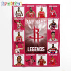 NBA Houston Rockets Basketball Team Player Legends Blanket