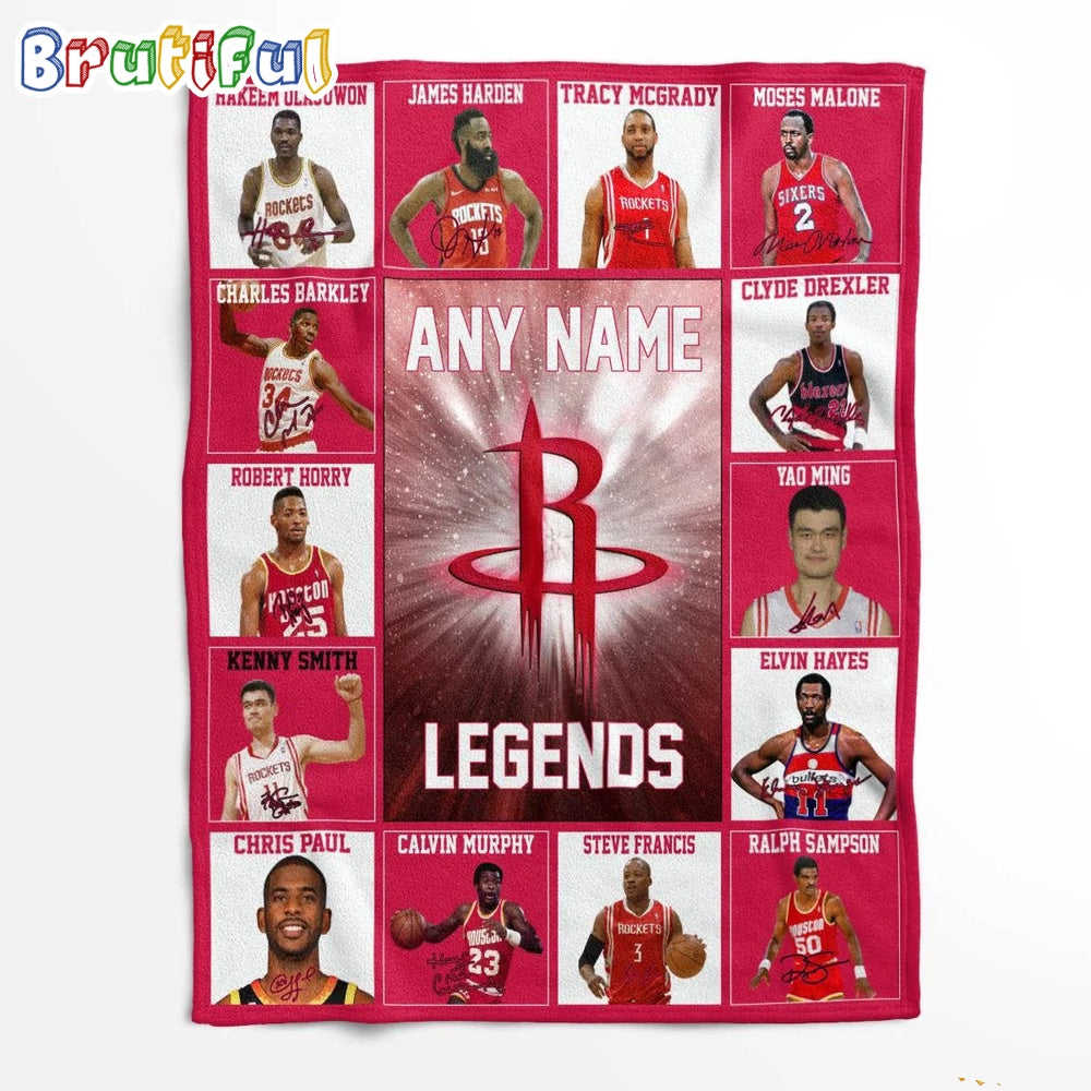 NBA Houston Rockets Basketball Team Player Legends Blanket