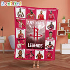 NBA Houston Rockets Basketball Team Player Legends Blanket