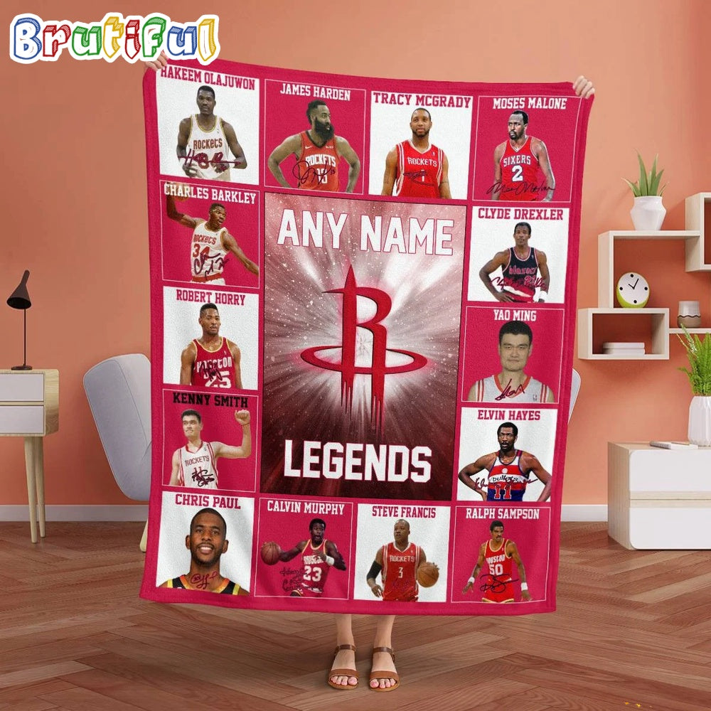NBA Houston Rockets Basketball Team Player Legends Blanket