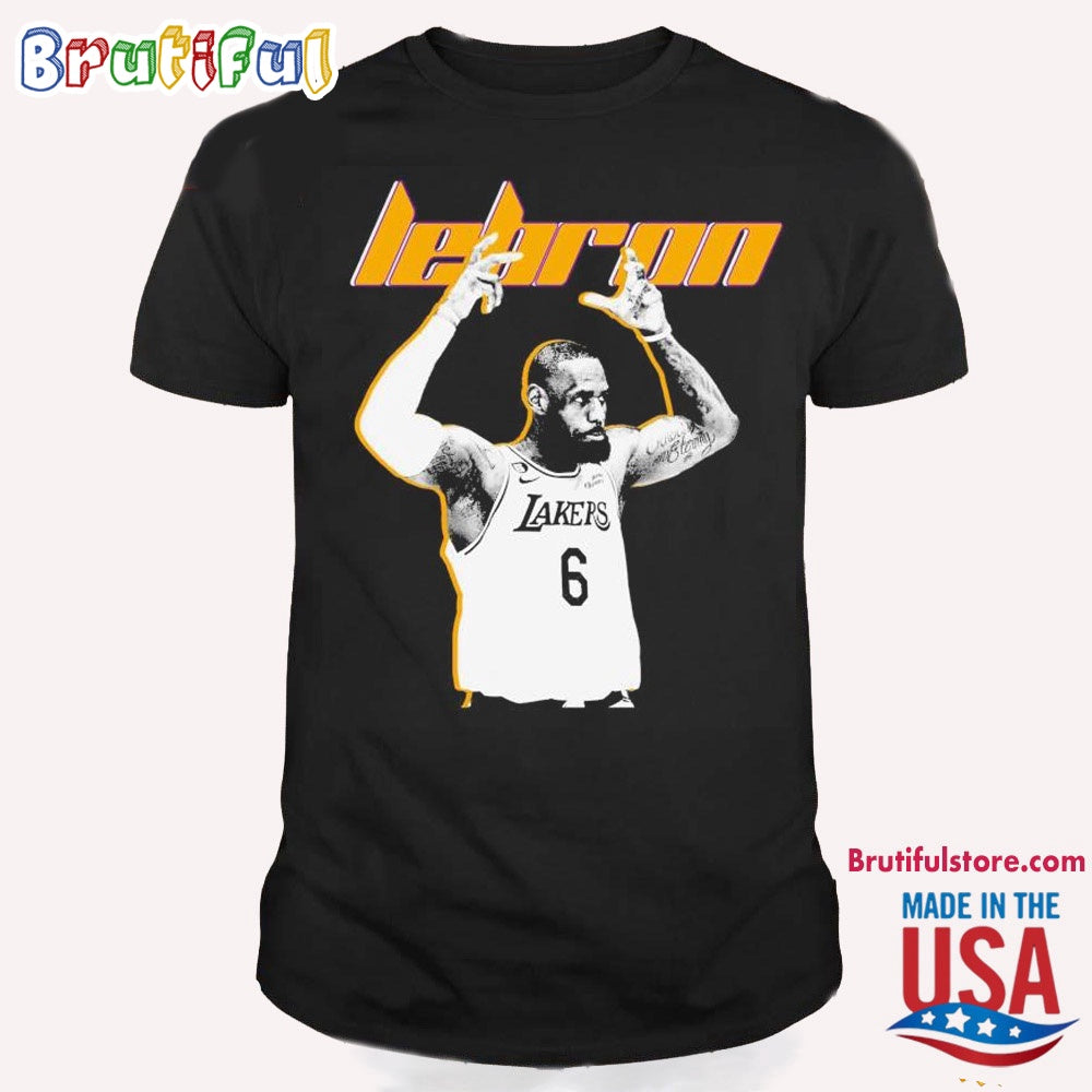 NBA Lebron James 6 Los Angeles Lakers Basketball Player T Shirt