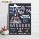 NBA Playoffs 2024 Winners Timberwolves 4 - 0 Phoenix Suns Let’s Go Timberwolves Poster Canvas