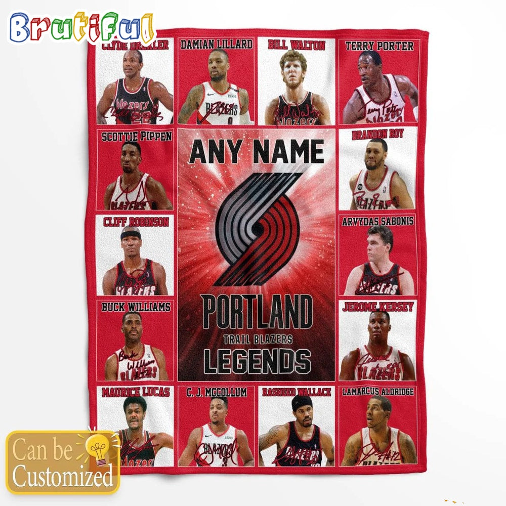 NBA Portland Trail Blazers Basketball Team Player Legends Blanket