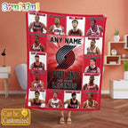 NBA Portland Trail Blazers Basketball Team Player Legends Blanket