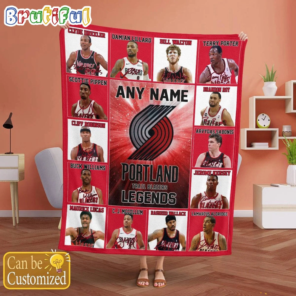 NBA Portland Trail Blazers Basketball Team Player Legends Blanket
