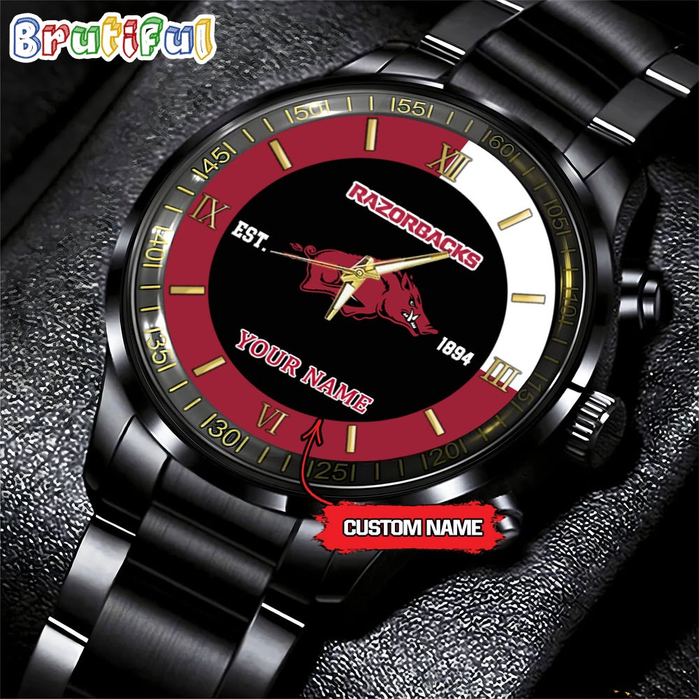 NCAA Arkansas Razorbacks Black Fashion Watch