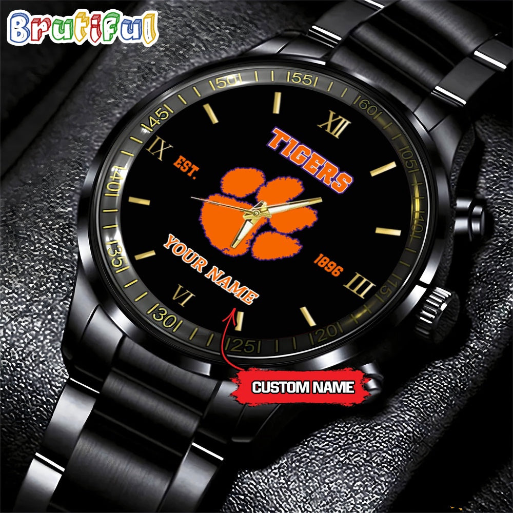 NCAA Clemson Tigers Black Fashion Watch Football Watch For Fans